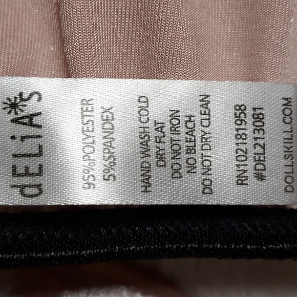 Dolls Kill dELiA*s Pink Crushed Velvet Black Lace Babydoll Mini Dress Size M - Picture 8 of 8